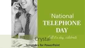  Presentation with telephone - PPT theme with composition-of-national-telephone-day background and a gold colored foreground