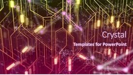  Presentation with black technology - Presentation theme with composition-of-neon-shapes background and a tawny brown colored foreground