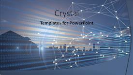  Presentation with blue-global - Amazing theme having composition-of-net-of-connections backdrop and a ocean colored foreground