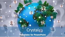  Presentation with connections - Presentation design with composition-of-network-of-connections background and a teal colored foreground