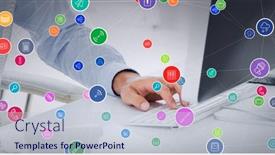  Presentation with computer network - Colorful theme enhanced with composition-of-network-of-connections backdrop and a lemonade colored foreground