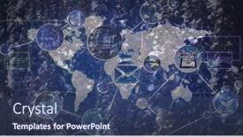  Presentation with world map - Presentation theme with composition-of-network-of-connections background and a ocean colored foreground