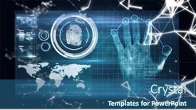  Presentation with digital image - Amazing presentation theme having composition-of-network-of-connections backdrop and a  colored foreground