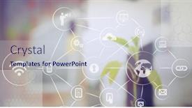  Presentation with business networking - Cool new presentation with composition-of-network-of-connections backdrop and a  colored foreground