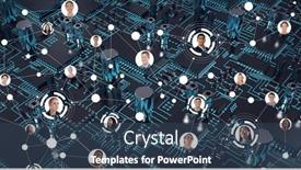  Presentation with computer processing - Presentation theme with composition-of-network-of-connections background and a  colored foreground