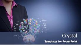  Presentation with digital image - Presentation theme with composition-of-network-of-digital background and a ocean colored foreground