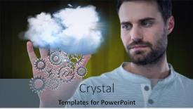  Presentation with cloud technology - Cool new slide deck with composition-of-network-of-digital backdrop and a light blue colored foreground