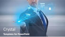  Presentation with digital image processing - Slides with composition-of-network-of-digital background and a ocean colored foreground