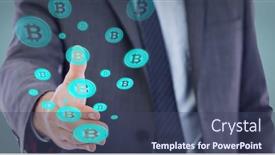  Presentation with bitcoin network - Amazing slide deck having composition-of-network-of-digital backdrop and a ocean colored foreground