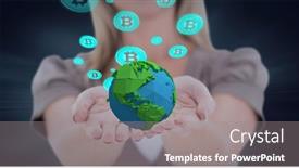  Presentation with bitcoin network - Cool new PPT layouts with composition-of-network-of-digital backdrop and a gray colored foreground