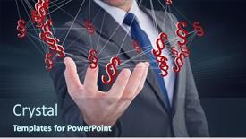  Presentation with digital image - PPT theme enhanced with composition-of-network-of-digital background and a tawny brown colored foreground