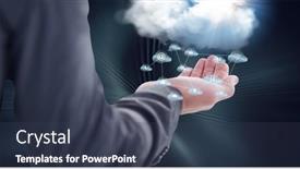  Presentation with cloud technology - Slide deck with composition-of-network-of-digital background and a tawny brown colored foreground