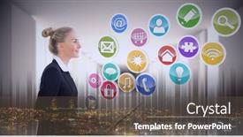  Presentation with digital finance - PPT layouts having composition-of-network-of-digital background and a dark gray colored foreground