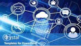  Presentation with business networking - Amazing presentation design having composition-of-network-of-digital backdrop and a teal colored foreground