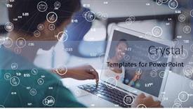  Presentation with global education - Audience pleasing slides consisting of composition-of-network-of-icons backdrop and a light blue colored foreground