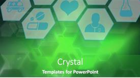  Presentation with hexagons - Cool new presentation theme with composition-of-network-of-medical backdrop and a shamrock green colored foreground