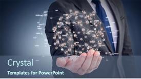  Presentation with digital image - Cool new theme with composition-of-network-of-people backdrop and a ocean colored foreground