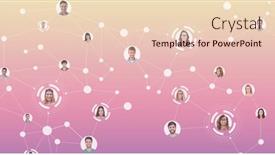  Presentation with business pink - Presentation with composition-of-network-of-people background and a lemonade colored foreground