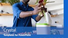  Presentation with food waste - PPT theme consisting of composition-of-no-more-food background and a teal colored foreground