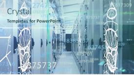  Presentation with servers - Presentation theme consisting of composition-of-numbers-and-data background and a light blue colored foreground