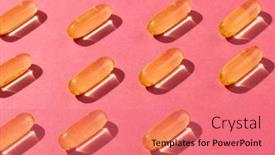  Presentation with capsules - PPT layouts consisting of composition-of-oil-capsules-arranged background and a coral colored foreground