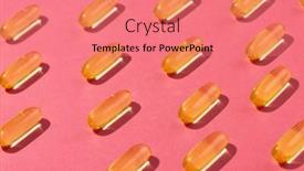  Presentation with capsules - Presentation theme having composition-of-oil-capsules-arranged background and a coral colored foreground