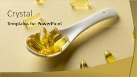  Presentation with yellow medical - PPT layouts consisting of composition-of-oil-capsules background and a blonde colored foreground