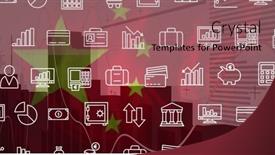  Presentation with processing - PPT theme enhanced with composition-of-online-digital-icons background and a coral colored foreground