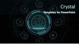  Presentation with biometric security - Presentation theme having composition-of-online-security-biometric background and a wine colored foreground