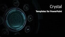  Presentation with biometric security - PPT theme having composition-of-online-security-biometric background and a black colored foreground