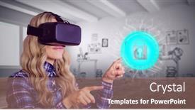  Presentation with virtual technology - Cool new PPT theme with composition-of-online-security-padlock backdrop and a coral colored foreground