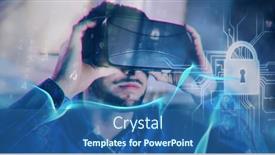  Presentation with virtual reality - Cool new slides with composition-of-online-security-padlock backdrop and a ocean colored foreground