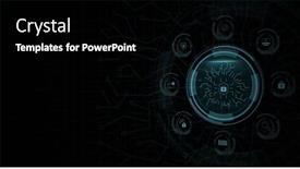  Presentation with data processing - Slide deck having composition-of-online-security-padlock background and a black colored foreground