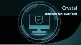  Presentation with shield - Slides consisting of composition-of-online-security-shield background and a navy blue colored foreground