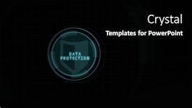  Presentation with shield - Presentation design enhanced with composition-of-online-security-text background and a black colored foreground