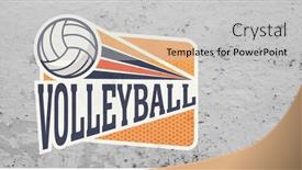  Presentation with volleyball - Slide set having composition-of-orange-white background and a light gray colored foreground