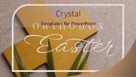  Presentation with orthodox - PPT layouts consisting of composition-of-orthodox-easter-text background and a coral colored foreground