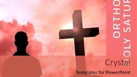  Presentation with cross faith - PPT layouts enhanced with composition-of-orthodox-holy-saturday background and a coral colored foreground