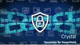  Presentation with chains - PPT theme enhanced with composition-of-padlock-icons-over background and a ocean colored foreground