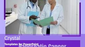  Presentation with pancreatic cancer - Presentation design with composition-of-pancreatic-cancer-awareness background and a purple colored foreground