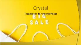  Presentation with yellow paper - Presentation theme having composition-of-paper-bags background and a light gray colored foreground