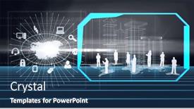  Presentation with automobile industry - PPT theme having composition-of-people-silhouettes background and a ocean colored foreground