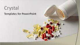  Presentation with spilling - Slide set enhanced with composition-of-pill-box-spilling background and a light gray colored foreground