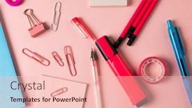  Presentation with equipment - Slide deck having composition-of-pink-and-red background and a lemonade colored foreground