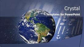  Presentation with circuit board - Presentation design having composition-of-planet-earth-over background and a ocean colored foreground