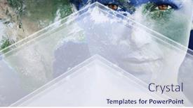  Presentation with sustainability - Slide set with composition-of-planet-earth background and a sky blue colored foreground