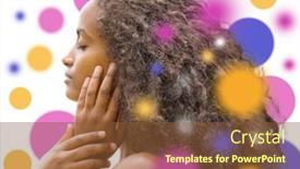  Presentation with digital art - Cool new presentation theme with composition-of-portrait-and-geometric backdrop and a tawny brown colored foreground