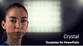  Presentation with basketball female - Slides with composition-of-portrait-of-female background and a wine colored foreground