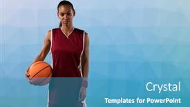  Presentation with basketball female blue - Presentation enhanced with composition-of-portrait-of-female background and a teal colored foreground