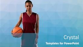  Presentation with basketball female blue - Theme consisting of composition-of-portrait-of-female background and a teal colored foreground